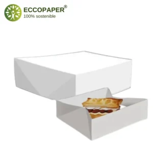 Cajas para pastelería 24.5x20.5x7cm, perfecta para bollería y productos gourmet.