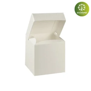 Empaque respetuoso con el medio ambiente 8x8x6cm, perfecto para productos horneados pequeños.