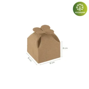 Cajas para regalos 8x8x8cm fabricadas con cartón ecológico para regalos pequeños.