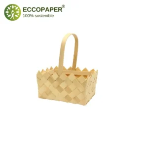 Cesta Fibra de Madera 18x11x11cm ideal para personas enamoradas de la sostenibilidad.
