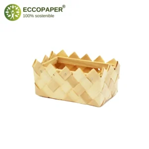 Cesta Fibra de Madera 17x8x12cm respetuosa con el medio ambiente y versátil.