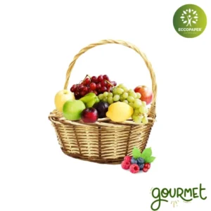 Cesta de Mimbre 44x16x34cm práctica para productos artesanales y eventos culturales.