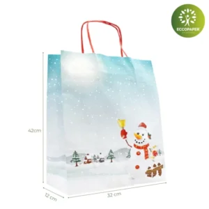 Bolsa Navidad 32x12x42cm práctica y ecológica, ideal para ropa y complementos grandes.