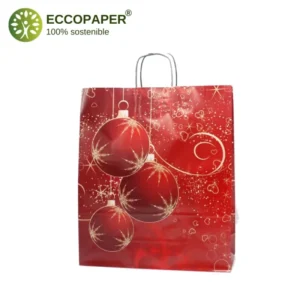 Bolsa Navidad 25x10x32cm ecológica y práctica, perfecta para comercios responsables.