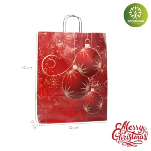 Bolsa Navidad 32x12x42cm sostenible y versátil, perfecta para productos voluminosos.