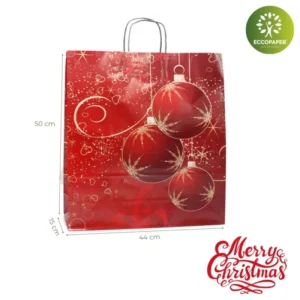 Bolsa Navidad 44x15x50cm robusta y ecológica, ideal para productos grandes y voluminosos.