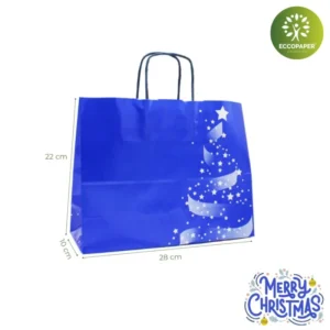 Bolsa Navidad 28x10x22cm resistente y económica, diseñada para la temporada navideña.