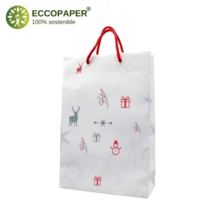 Bolsa de papel premium 24x10x35cm con diseño atractivo y resistente.