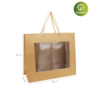 Bolsa Gourmet 35x15x30cm, perfecta para destacar en el sector premium con diseño único.