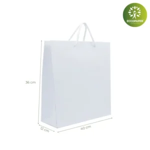 Bolsa de lujo 40x12x36cm resistente para tiendas exclusivas.