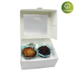 Cajas para pastelería 19.3x16.8x3cm, práctica y respetuosa con el medio ambiente.